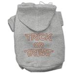 Trick or Treat Rhinestone Hoodies Grey L