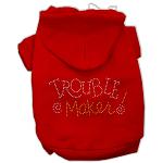 Trouble Maker Rhinestone Hoodies Red L