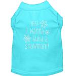 Yes! I want to build a Snowman Rhinestone Dog Shirt Aqua Lg