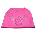 Angel Heart Rhinestone Dog Shirt Bright Pink Lg