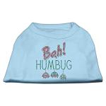 Bah Humbug Rhinestone Dog Shirt Baby Blue Lg