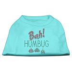 Bah Humbug Rhinestone Dog Shirt Aqua Lg