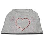 Heart and Crossbones Rhinestone Shirts Grey L