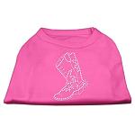 Rhinestone Boot Shirts Bright Pink L