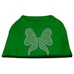 Rhinestone Bow Shirts Emerald Green Lg