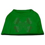 Candy Cane Crossbones Rhinestone Shirt Emerald Green Lg