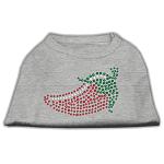 Rhinestone Chili Pepper Shirts Grey L