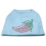 Rhinestone Chili Pepper Shirts Baby Blue L