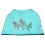 Christmas Bows Rhinestone Shirt Aqua L