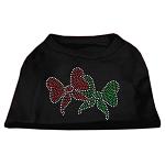 Christmas Bows Rhinestone Shirt Black L