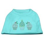 Christmas Cupcakes Rhinestone Shirt Aqua L