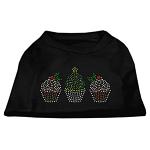 Christmas Cupcakes Rhinestone Shirt Black L