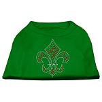 Holiday Fleur de Lis Rhinestone Shirts Emerald Green Lg