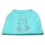 Bunny Rhinestone Dog Shirt Aqua Lg