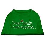 Dear Santa I Can Explain Rhinestone Shirts Emerald Green Lg