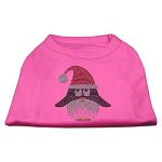 Santa Penguin Rhinestone Dog Shirt Bright Pink Lg