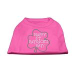 Happy St Patrick's Day Rhinestone Shirts Bright Pink L