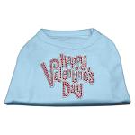 Happy Valentines Day Rhinestone Dog Shirt Baby Blue Lg