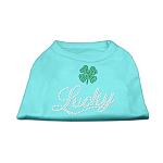 Lucky Rhinestone Shirts Aqua L