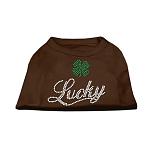 Lucky Rhinestone Shirts Brown Lg