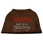 Naughty But Nice Rhinestone Shirts Brown Lg