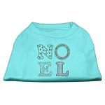 Noel Rhinestone Dog Shirt Aqua Lg