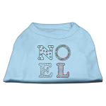 Noel Rhinestone Dog Shirt Baby Blue Lg