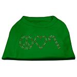 Peace, Love, and Candy Canes Shirts Emerald Green Lg