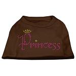 Princess Rhinestone Shirts Brown Lg