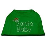 Santa Baby Rhinestone Shirts Emerald Green Lg