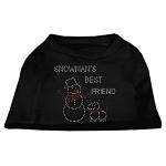 Snowman's Best Friend Rhinestone Shirt Black L