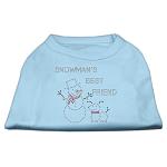 Snowman's Best Friend Rhinestone Shirt Baby Blue L