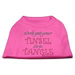 Tinsel in a Tangle Rhinestone Dog Shirt Bright Pink Lg