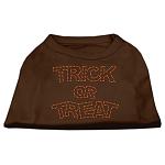 Trick or Treat Rhinestone Shirts Brown Lg