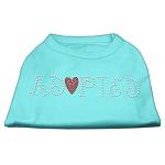 Adopted Rhinestone Shirt Aqua L