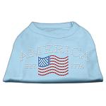 Classic American Rhinestone Shirts Baby Blue L