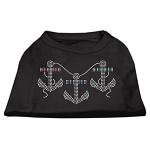 Rhinestone Anchors Shirts Black L