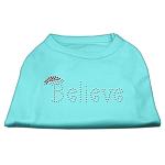 Believe Rhinestone Shirts Aqua L