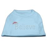 Believe Rhinestone Shirts Baby Blue L