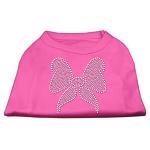 Rhinestone Bow Shirts Bright Pink L