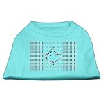 Canadian Flag Rhinestone Shirts Aqua L