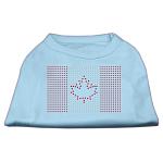 Canadian Flag Rhinestone Shirts Baby Blue L