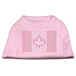 Canadian Flag Rhinestone Shirts Light Pink L