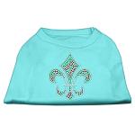 Holiday Fleur de lis Rhinestone Shirts Aqua L