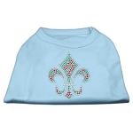 Holiday Fleur de lis Rhinestone Shirts Baby Blue L