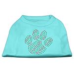 Holiday Paw Rhinestone Shirts Baby Blue L