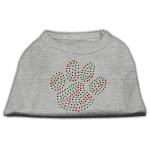 Holiday Paw Rhinestone Shirts Grey L