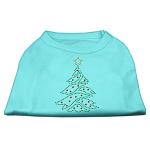 Christmas Tree Rhinestone Shirt Aqua L