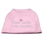 Dear Santa I Can Explain Rhinestone Shirts Light Pink L