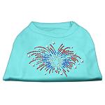 Fireworks Rhinestone Shirt Aqua L